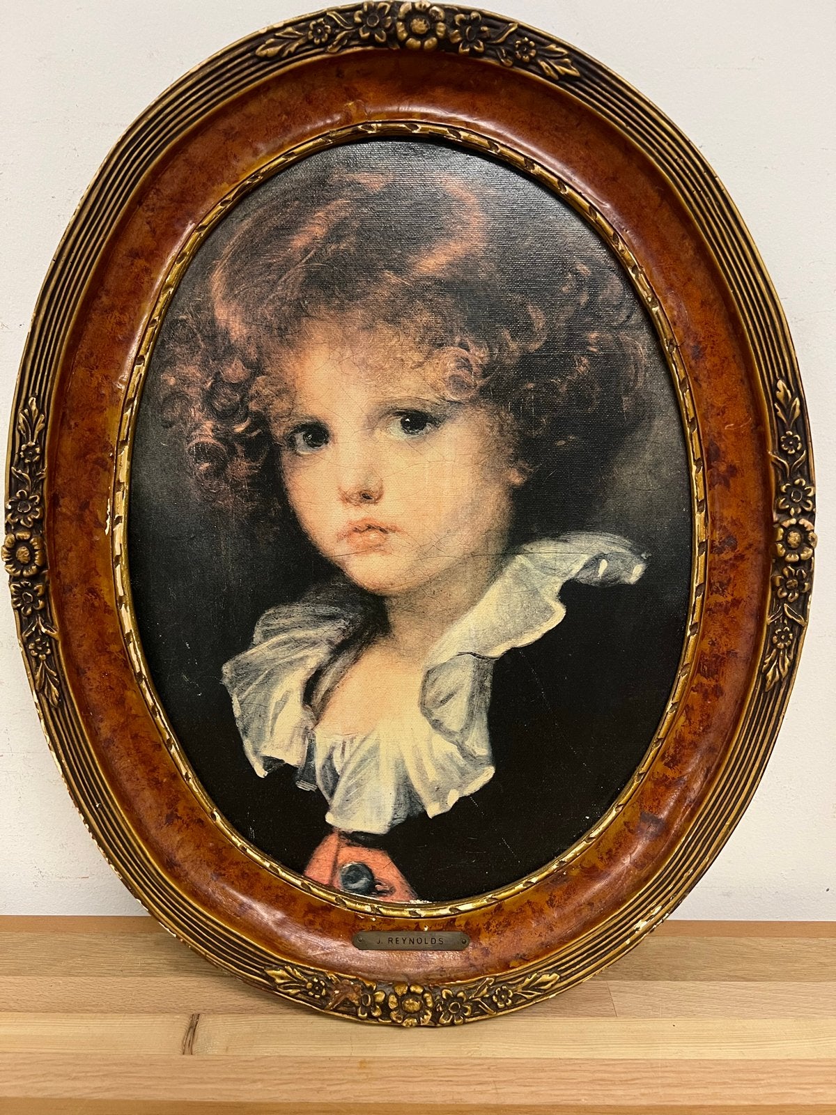 Ovaal schilderij van J. Reynolds - Klassiek kinderportret, Antiek en Kunst, Ophalen of Verzenden