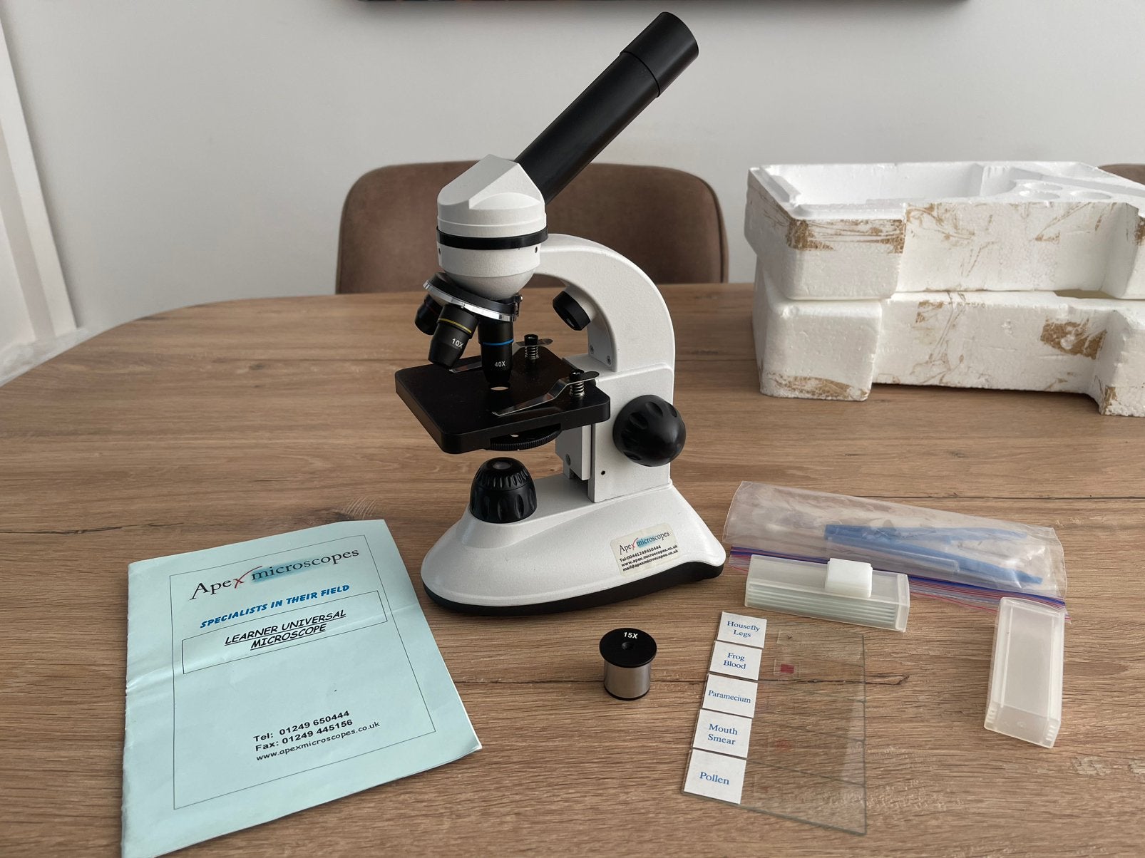 Apex Microscoop met Led verlichting, Ophalen of Verzenden, Gebruikt, 400x tot 1000x, Biologische microscoop
