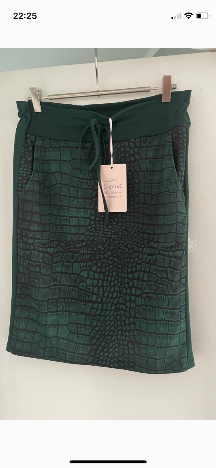 Sophia Groene Rok met Krokodillenprint  maat L nieuw, Kleding | Dames, Rokken, Ophalen, Maat 42/44 (L), Nieuw, Knielengte