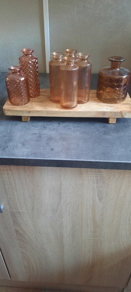 plateau met bloemvaasjes, Ophalen of Verzenden, Zo goed als nieuw, Overige kleuren, Glas