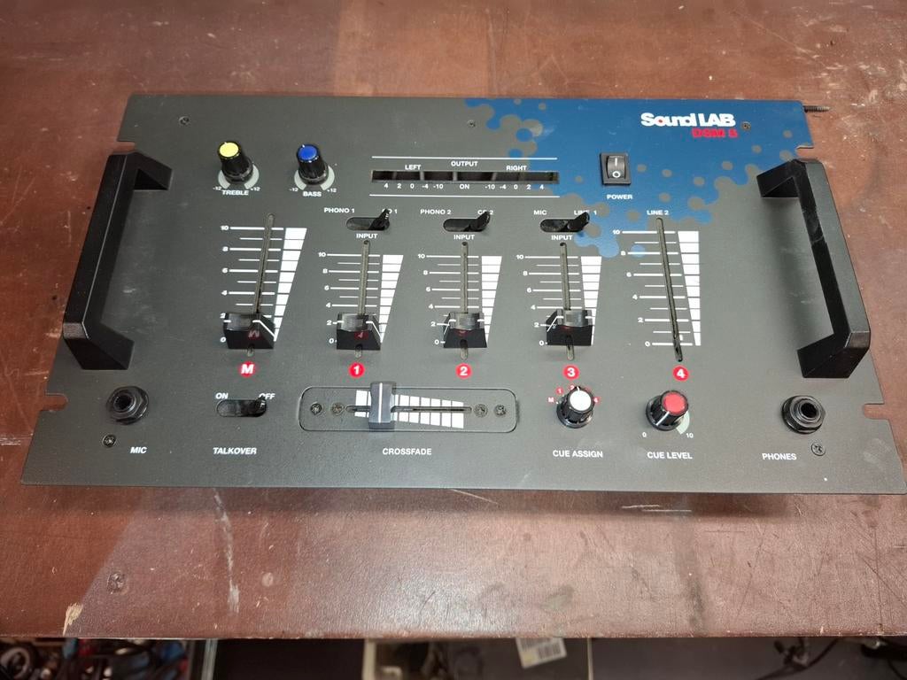 Sound Lab DM500 DJ Mixer - 4-kanaals mengpaneel, Ophalen of Verzenden, Gebruikt, Minder dan 5 kanalen, Microfooningang
