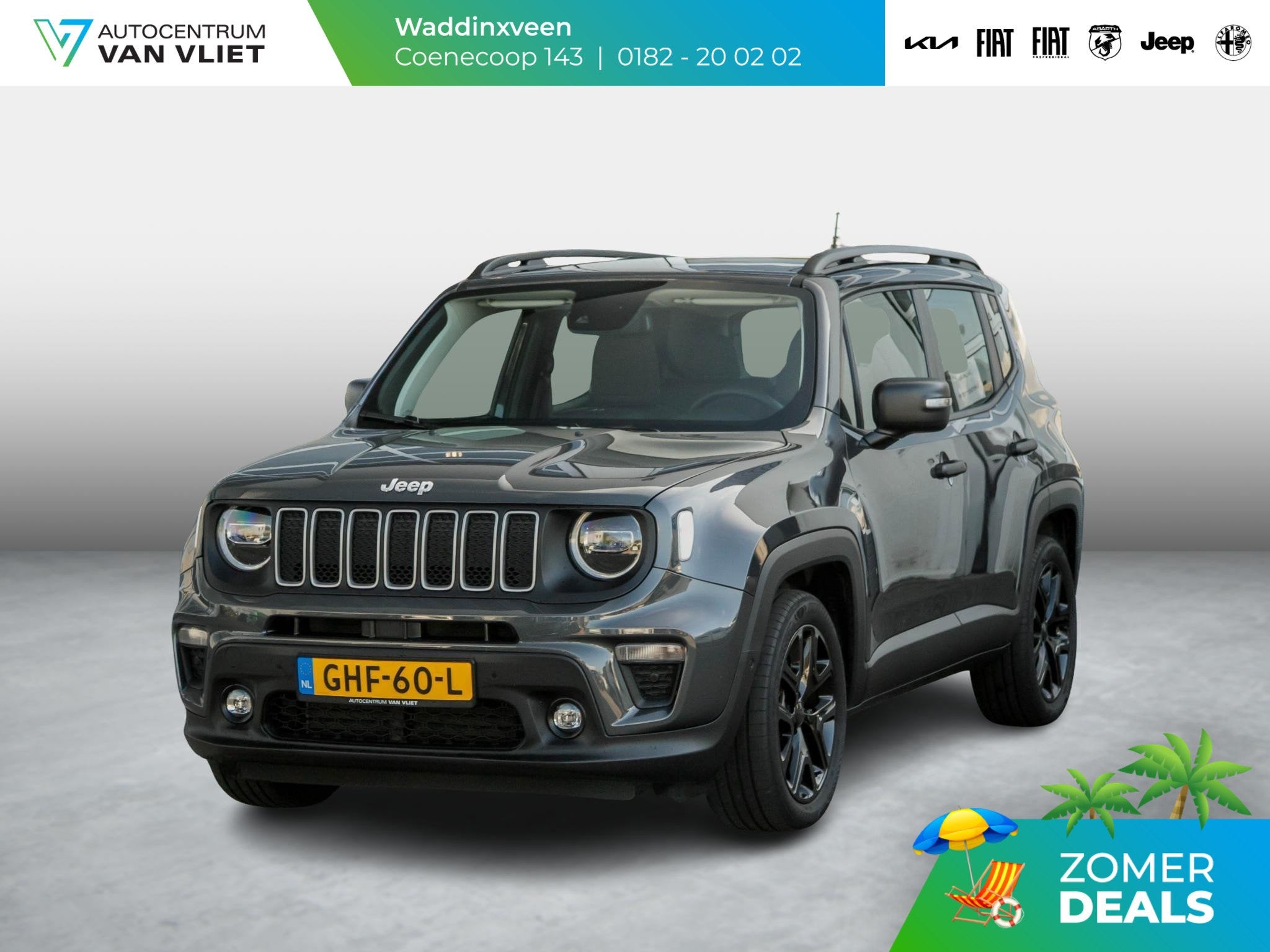 Jeep Renegade 1.5T e-Hybrid Summit | Leder | Schuif/Kantelda, Auto's, 12 maanden, Gebruikt, 4 cilinders, Bedrijf