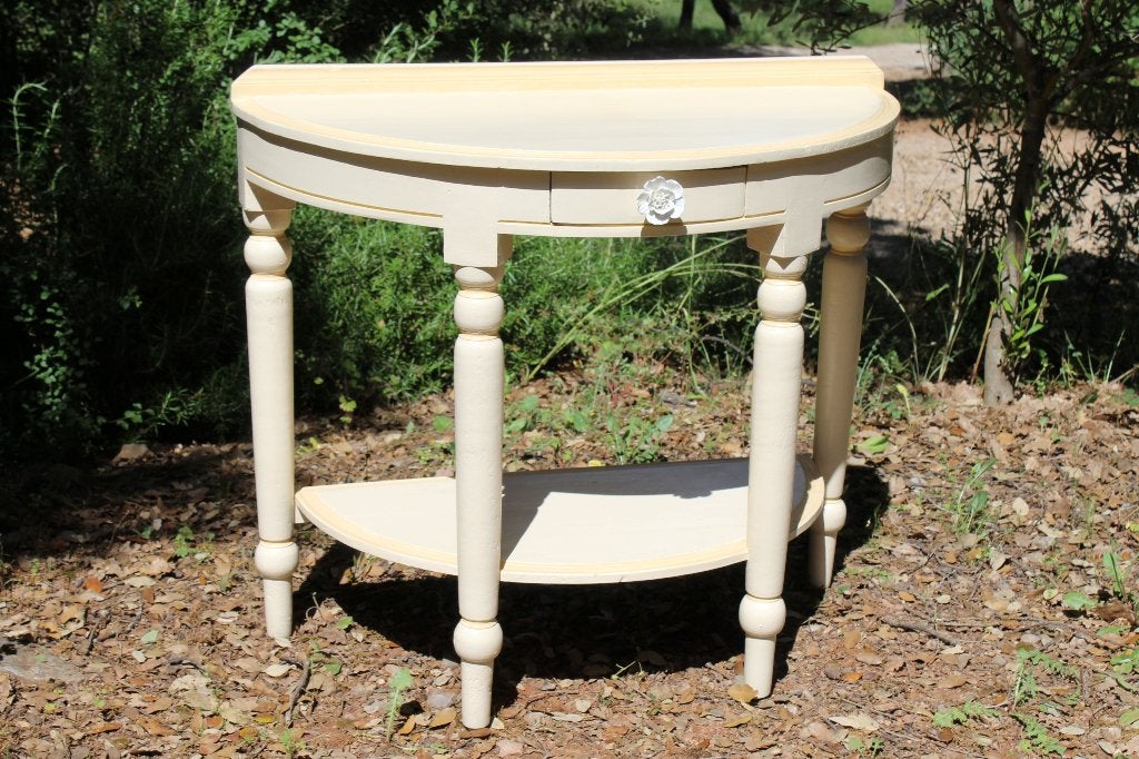 Brocante - Heerlijke halve maan-tafeltjes!, Ophalen, Gebruikt, Hout