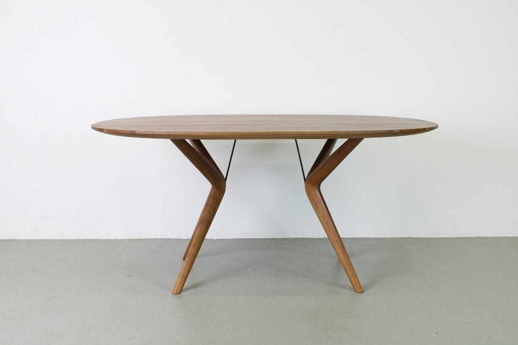 Artisan Lakri Oval 160/110/76, Amerikaans walnoot, Ophalen, 100 tot 150 cm, Nieuw, 150 tot 200 cm