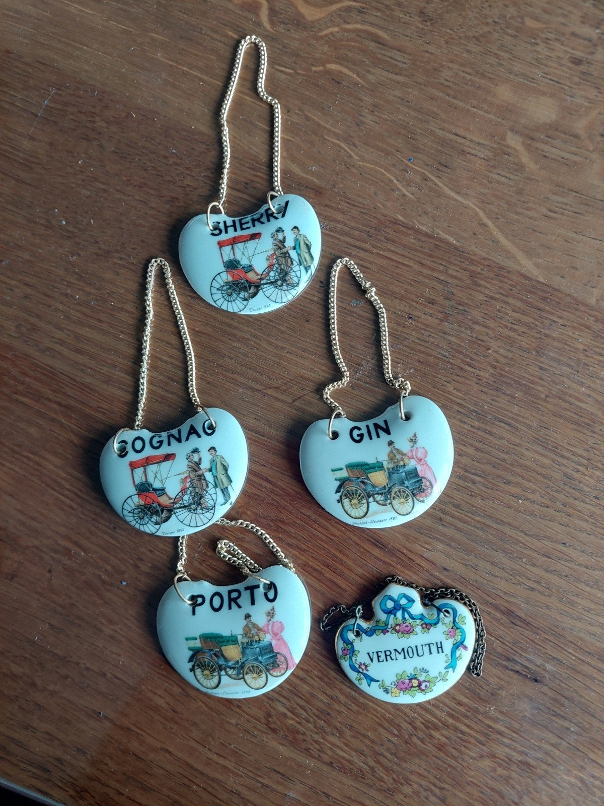 Vintage dranketiketten voor flessen - set van 5, Ophalen of Verzenden