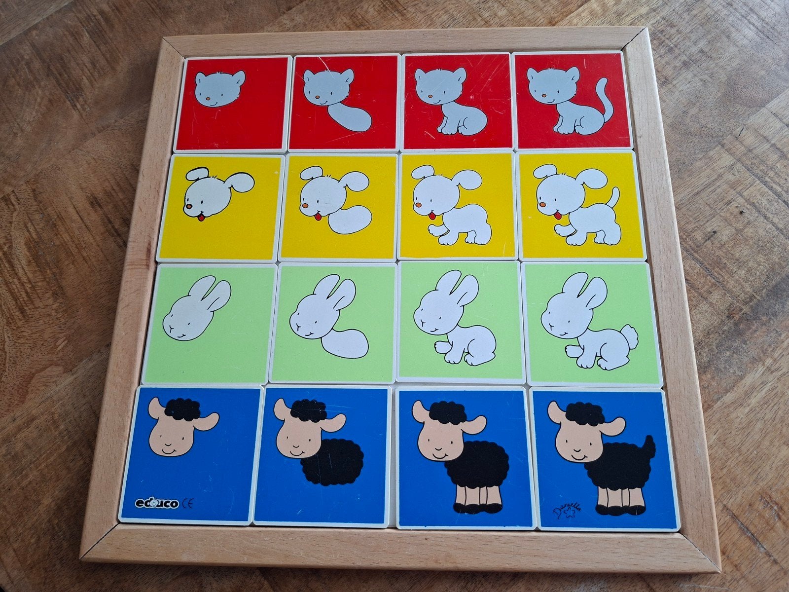 Educo houten lotto puzzel met dieren, Ophalen of Verzenden, Gebruikt, Puzzelen