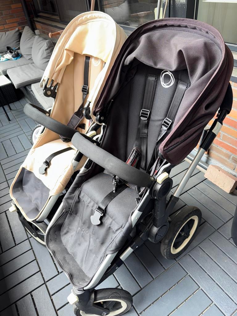 Spotprijs Bugaboo Donkey Duo kinderwagen - Zwart & Beige, Ophalen, Gebruikt