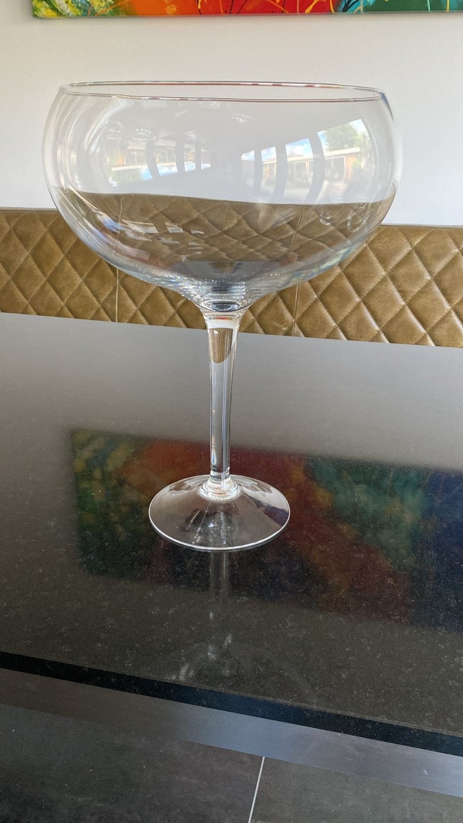Grote Glazen Vaas / Decoratieve Bokaal  hoogte 40 cm, Ophalen, Overige kleuren, 50 tot 75 cm, Glas