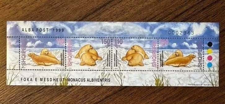 Albanië 1999 postfris met zeehonden dieren, Ophalen of Verzenden, Overige landen, Postfris