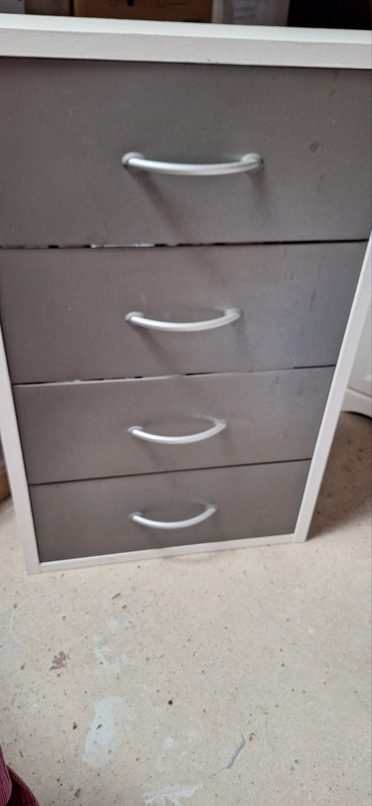 Witte schoenenkast met grijze lades, Ophalen, Gebruikt, Modern
