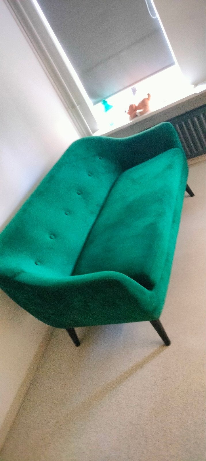Leuke groen bankje, Ophalen, 150 tot 200 cm, Tweepersoons, 75 tot 100 cm