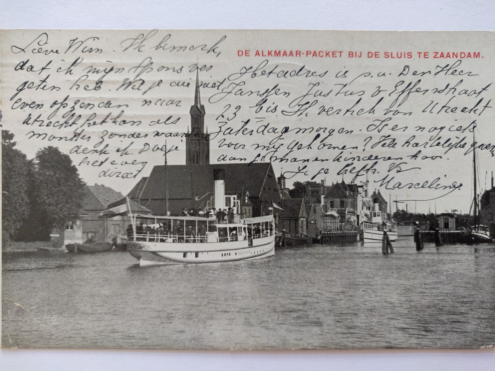 X3252 Zaandam 1911 Reclame Stoomboot, Ophalen of Verzenden, Voor 1920, Noord-Holland