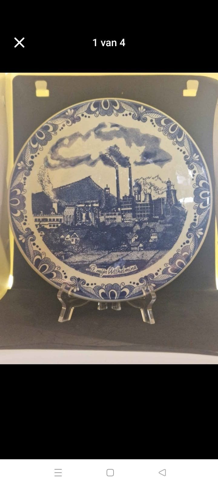Delfts Blauw Sierbord 'St. mijn Wilhelmina', Ophalen