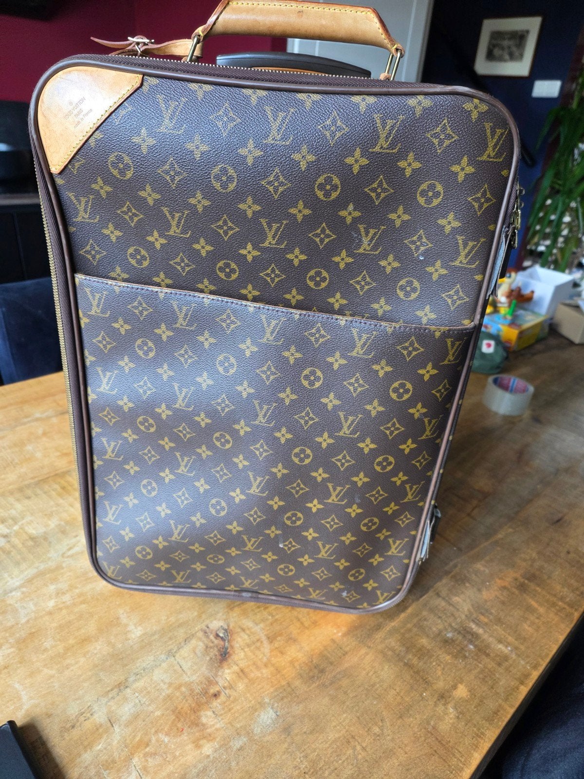 Vintage Louis Vuitton Pegasus 55 Koffer Jaren '90, 40 tot 60 cm, Wieltjes, Gebruikt, 20 tot 30 cm