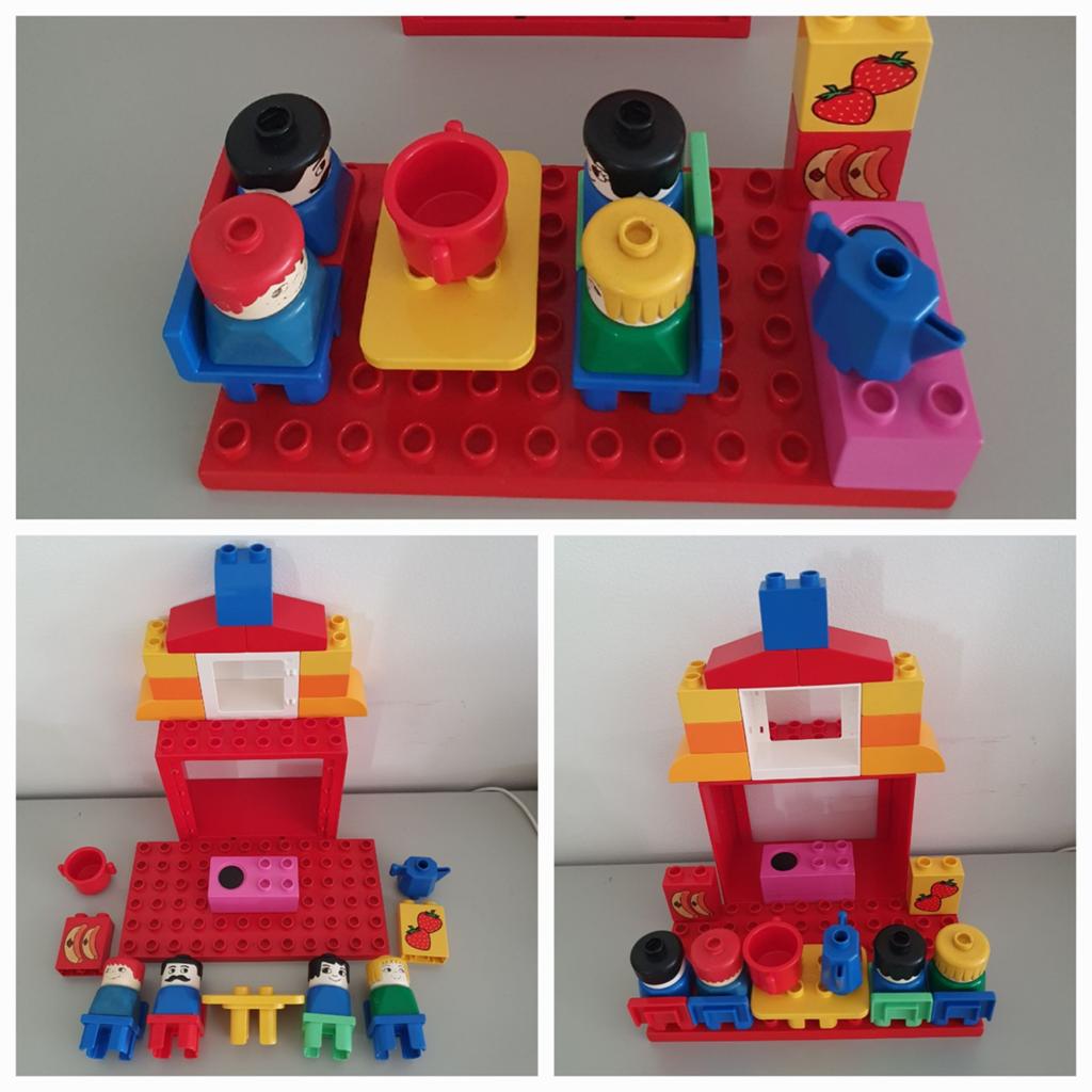 Duplo keukentje, huisje met vintage popjes, Ophalen of Verzenden, Gebruikt, Speelset