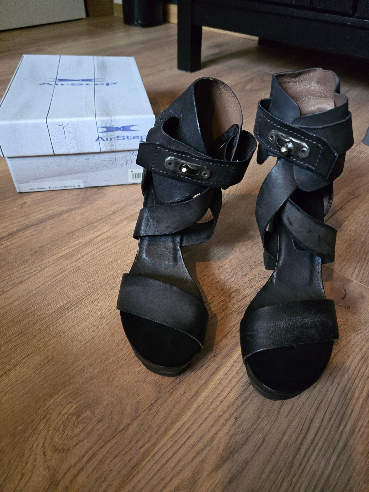 Airstep (A.S.98) sandalen met 10 cm Hak maat 40, Zwart, Ophalen of Verzenden, Zo goed als nieuw, Airstep (A.S.98)