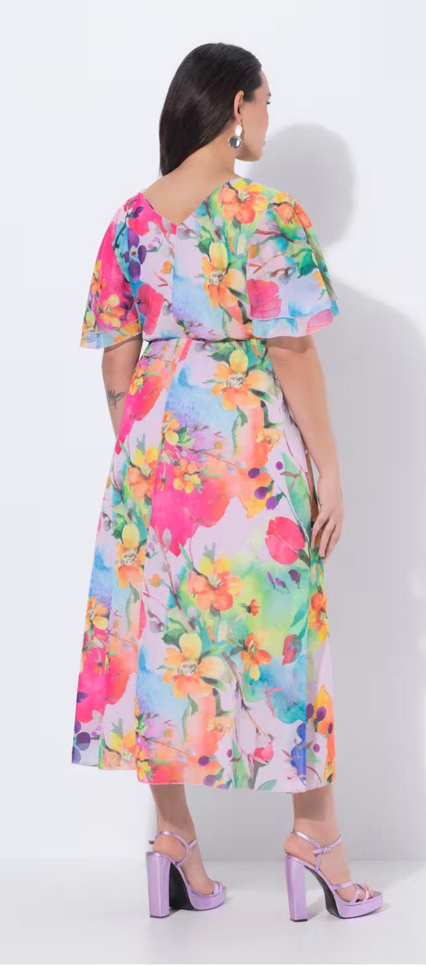Ulla Popken jurk 46/48, Ophalen of Verzenden, Zo goed als nieuw, Blauw, Jurk