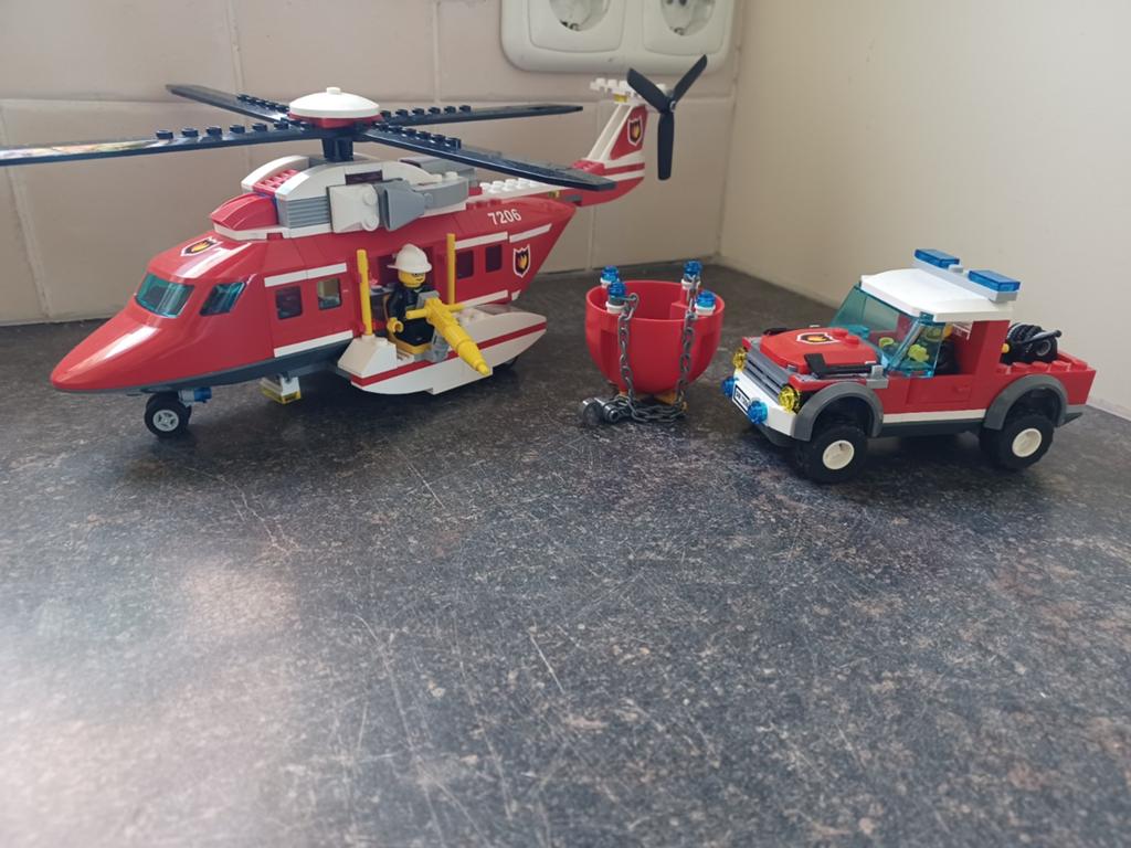 Lego 7206 brandweer helicopter, Compleet, City, Lego, Ophalen of Verzenden