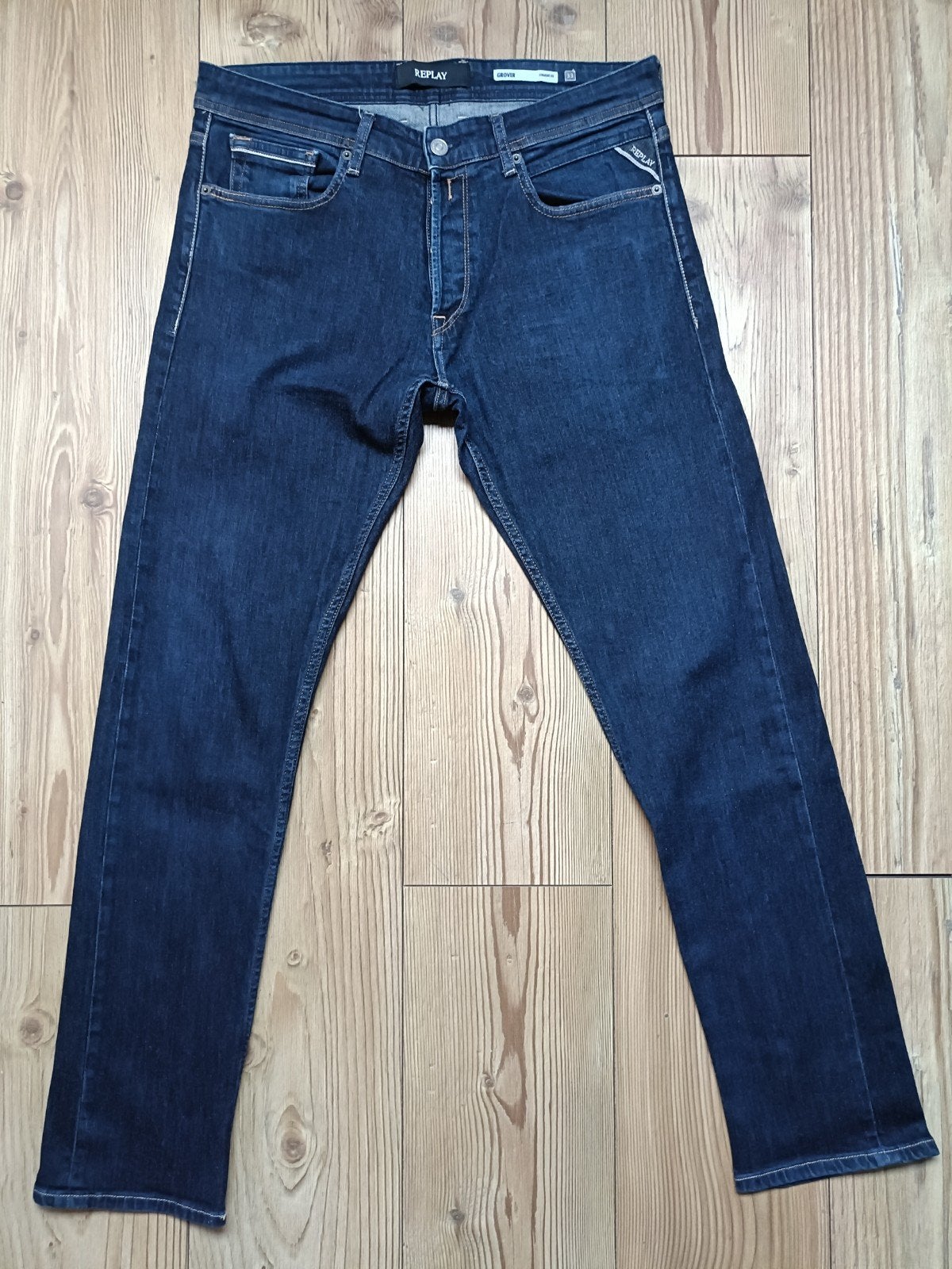 Replay Grover stretch maat 33-32, Kleding | Heren, Ophalen of Verzenden, Zo goed als nieuw, Blauw, W33 - W34 (confectie 48/50)