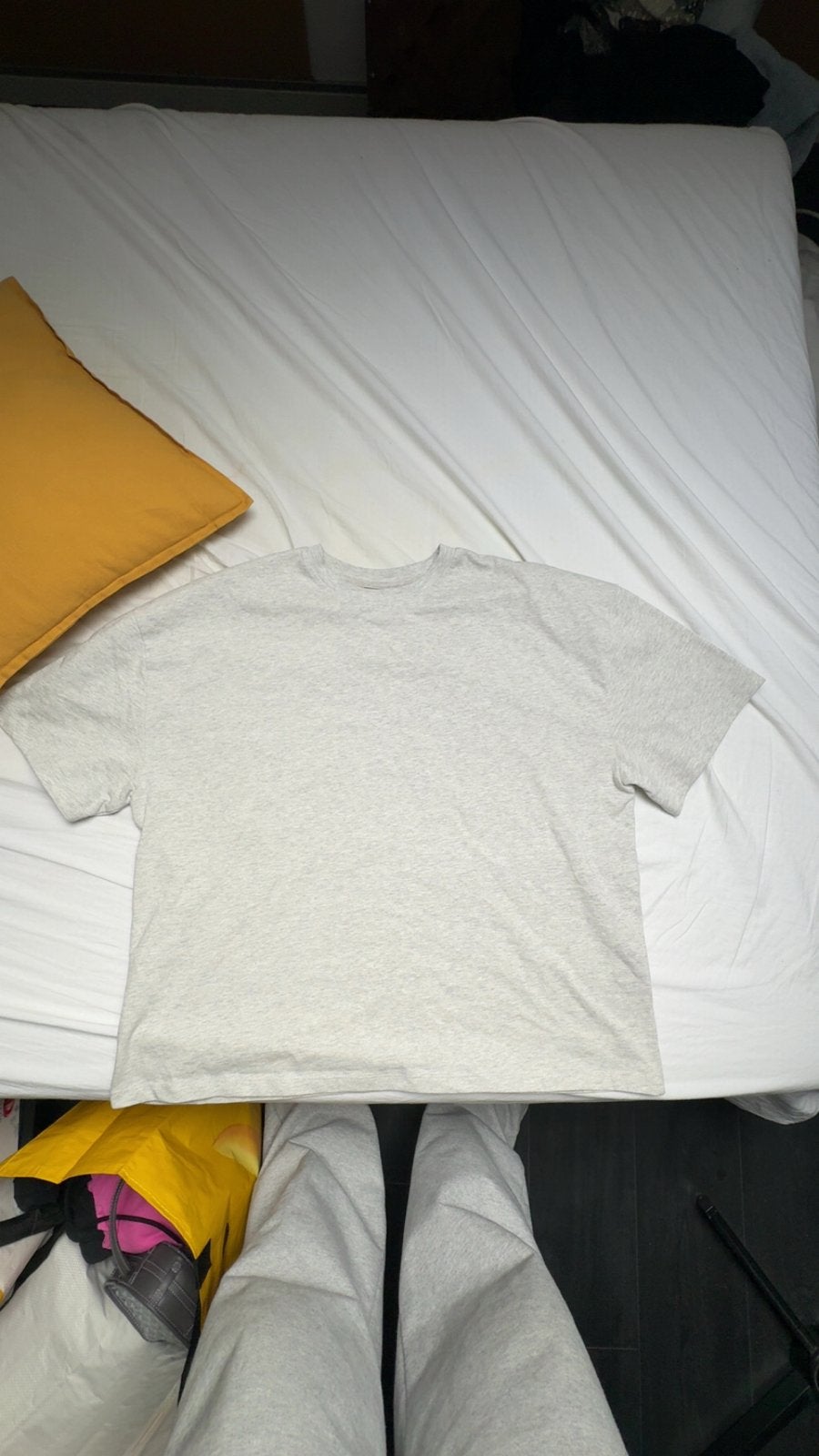 Cernucci boxy T-shirt met logo op de rug - Maat L, Ophalen of Verzenden, Zo goed als nieuw, Maat 52/54 (L), Grijs