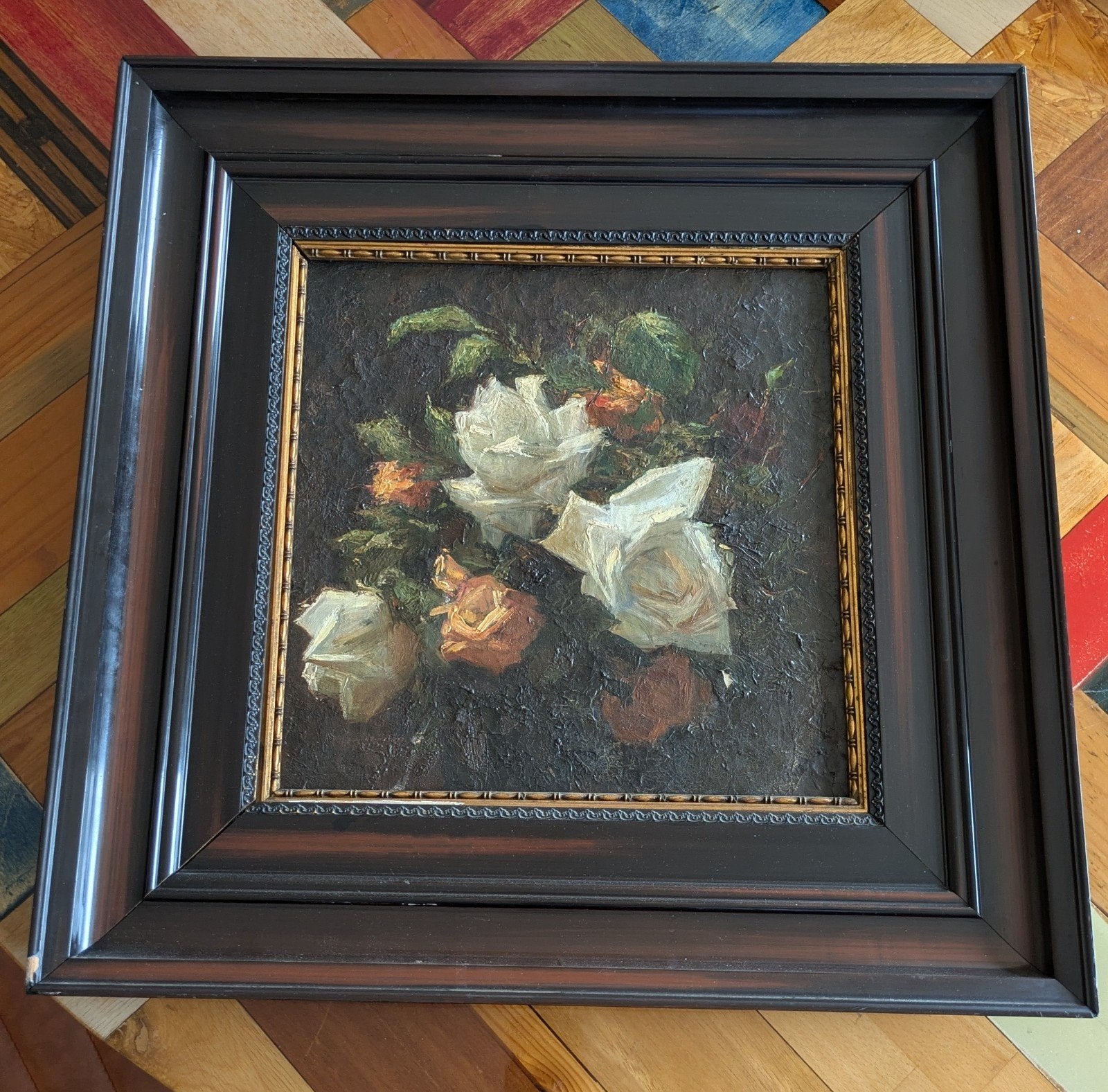Stilleven met rozen, Haagsche School, olieverf op doek, Ophalen of Verzenden