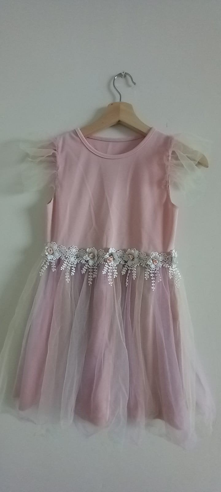 Prachtige Roze Voile Jurk voor Meisjes 5-7 Jaar, Ophalen of Verzenden, Gebruikt, Onbekend, Meisje