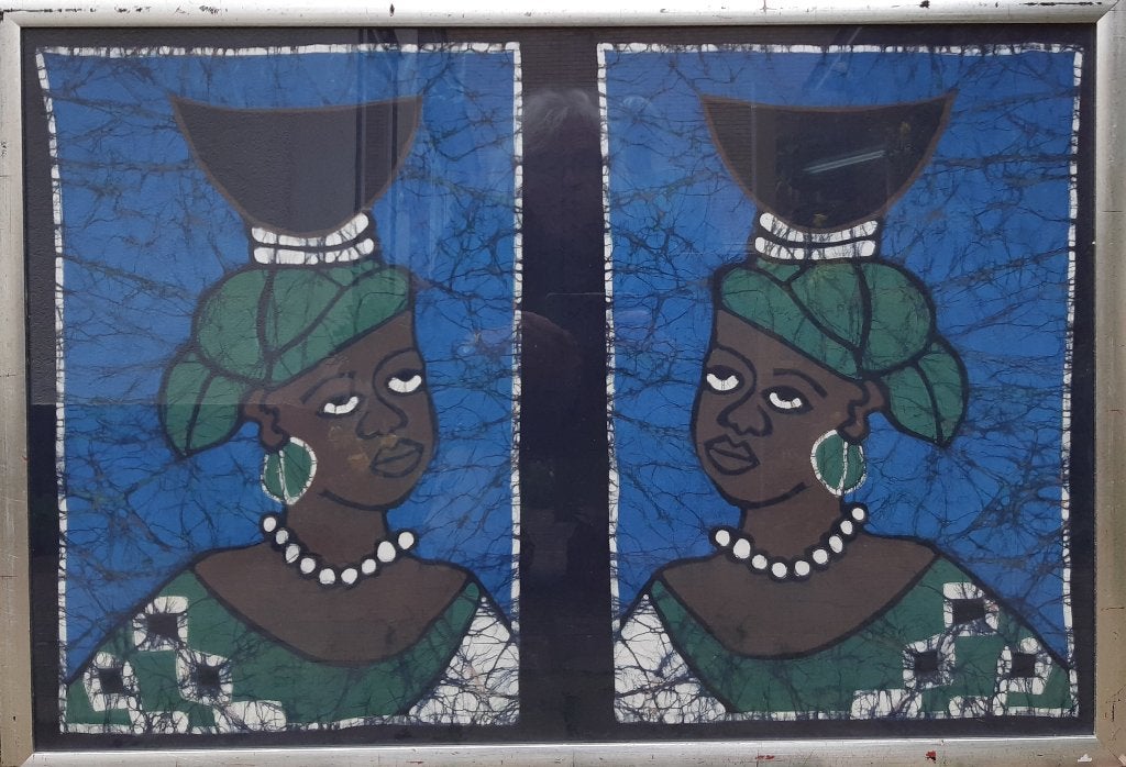 Batik - Portretten, Antiek en Kunst, Ophalen, Achter glas, Overige technieken, Portret