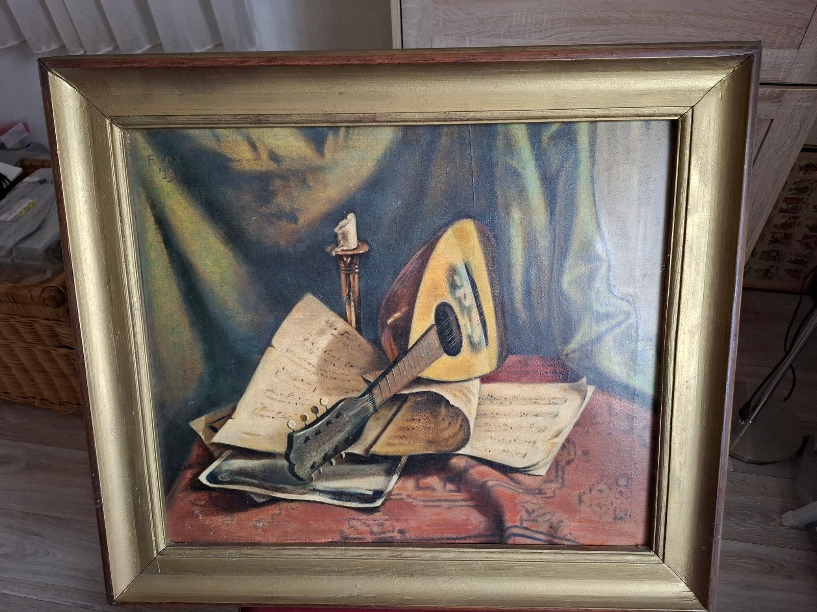 Olieverfschilderij gesigneerd F. Cox'39 ( uit Maasniel), Ophalen