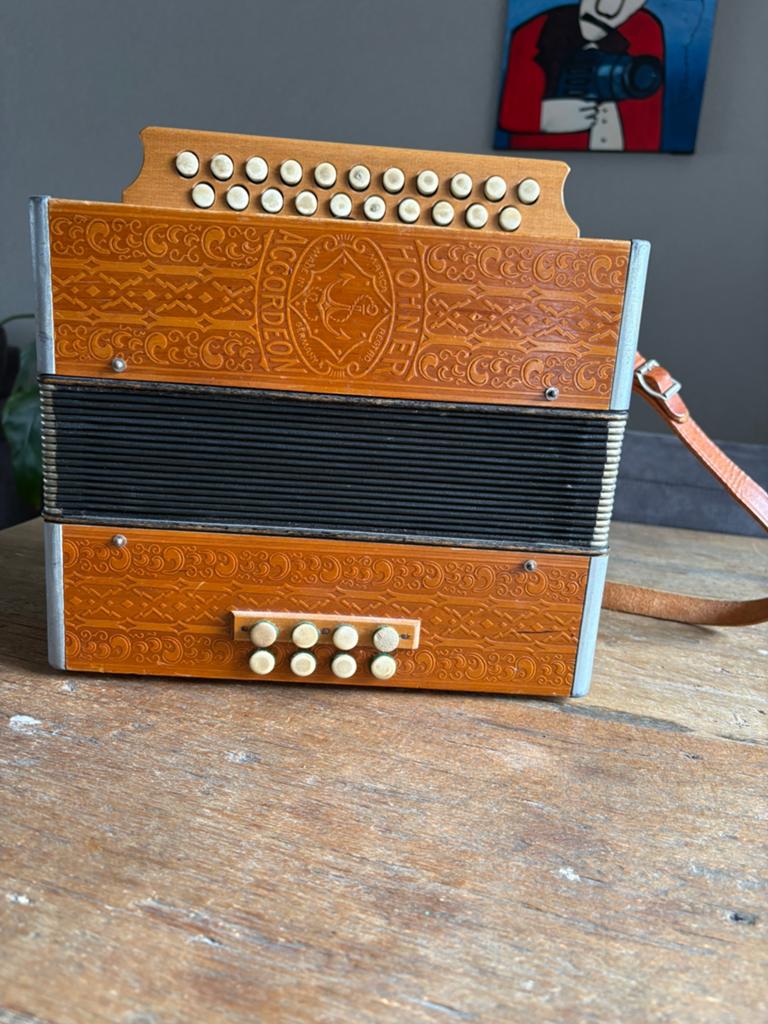 Vintage Hohner Accordeon - Knopaccordeon, Muziek en Instrumenten, Accordeons, Gebruikt, Overige formaten, Ophalen of Verzenden
