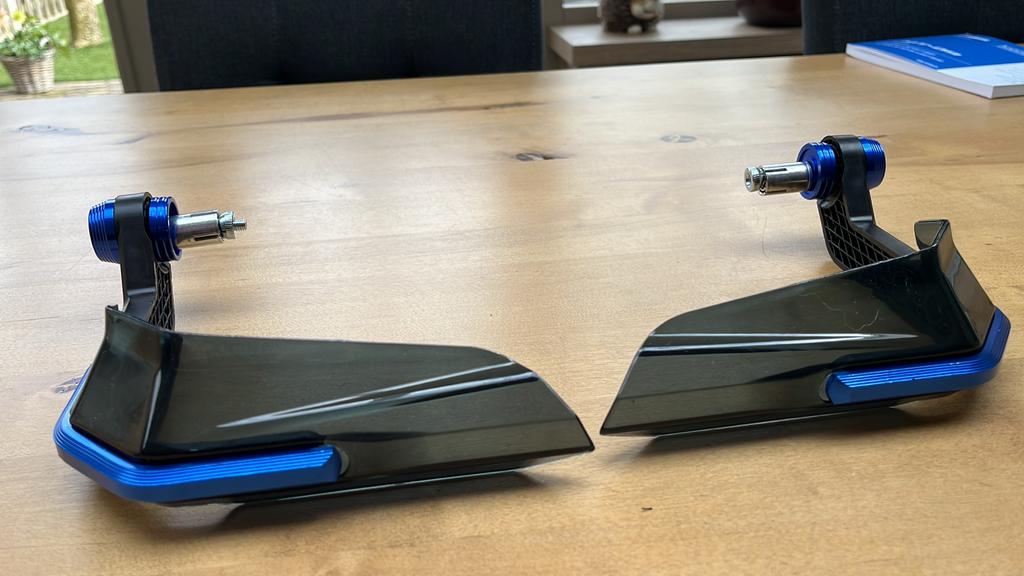Knokkelbeschermers voor scooter - Zwart/Blauw, Ophalen of Verzenden, Zo goed als nieuw