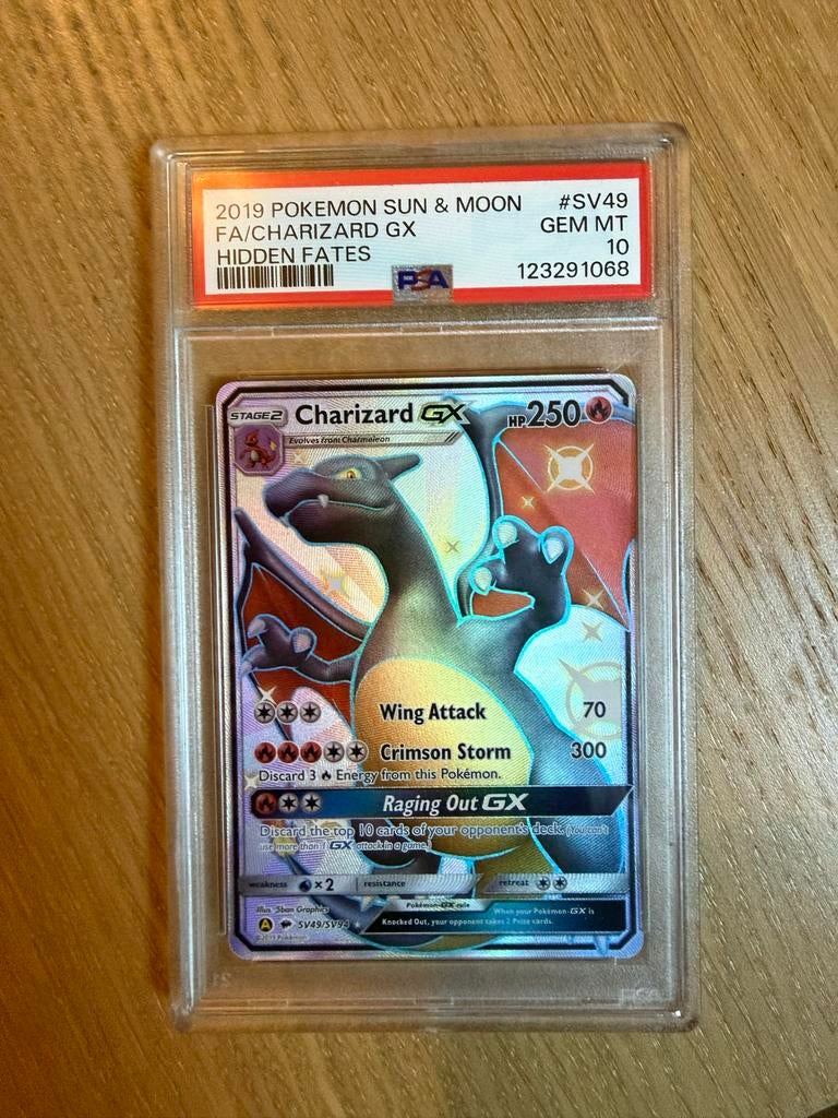 Charizard GX SV49/SV94 PSA 10 Hidden Fates Pokémon Kaart, Hobby en Vrije tijd, Verzamelkaartspellen | Pokémon, Ophalen of Verzenden