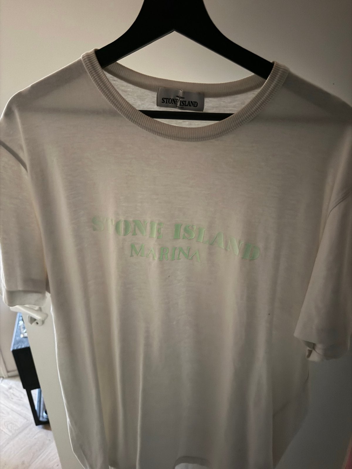 Stone Island Marina T-shirt - Wit glow in the dark, Ophalen of Verzenden, Gedragen, Maat 52/54 (L), Wit