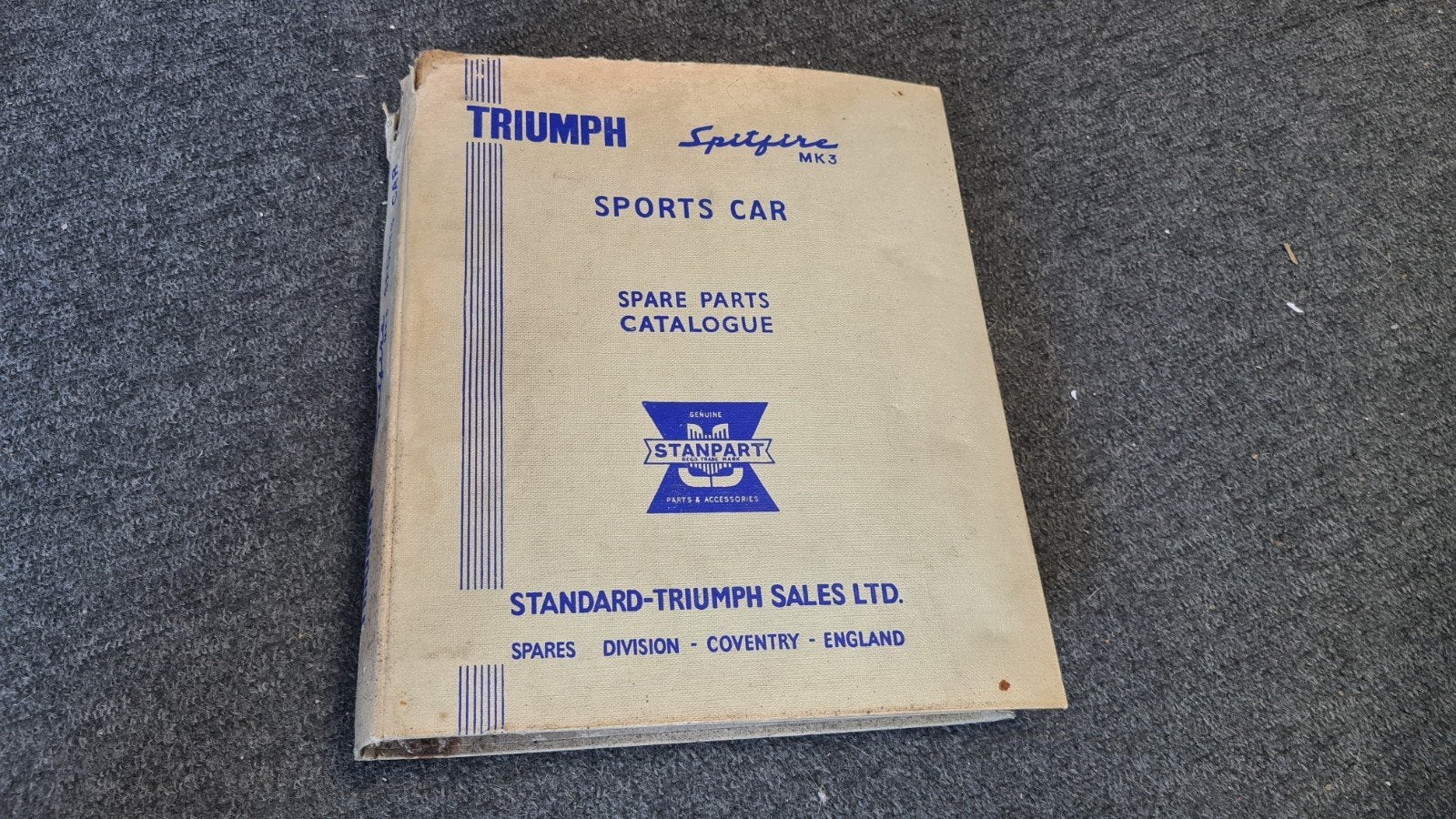 Trimph Spitfire MK3 onderdelenboek 1968/1970, Ophalen