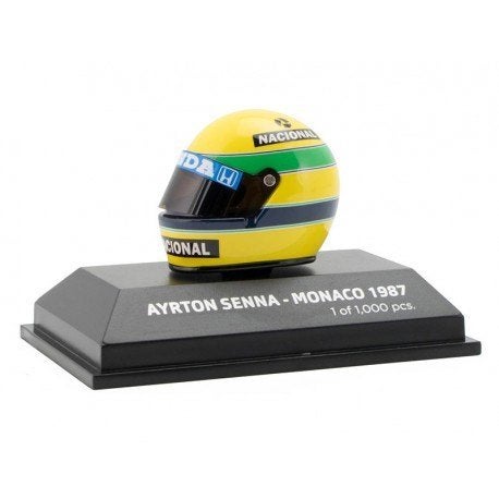 GEZOCHT Helmpje Senna Minichamps 1/8 Monaco 1987, Overige merken, Nieuw, Ophalen of Verzenden, Groter dan 1:32
