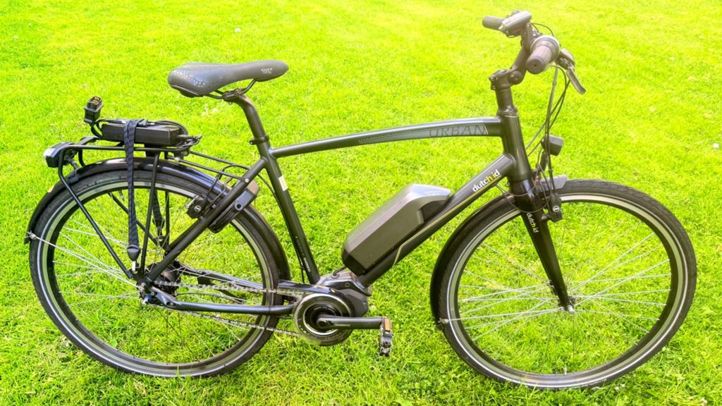 Nette mooie herenfiets E-bike Dutchid Urban 54cm 8 speed, Fietsen en Brommers, Fietsen | Heren | Herenfietsen, Gebruikt, Velgrem