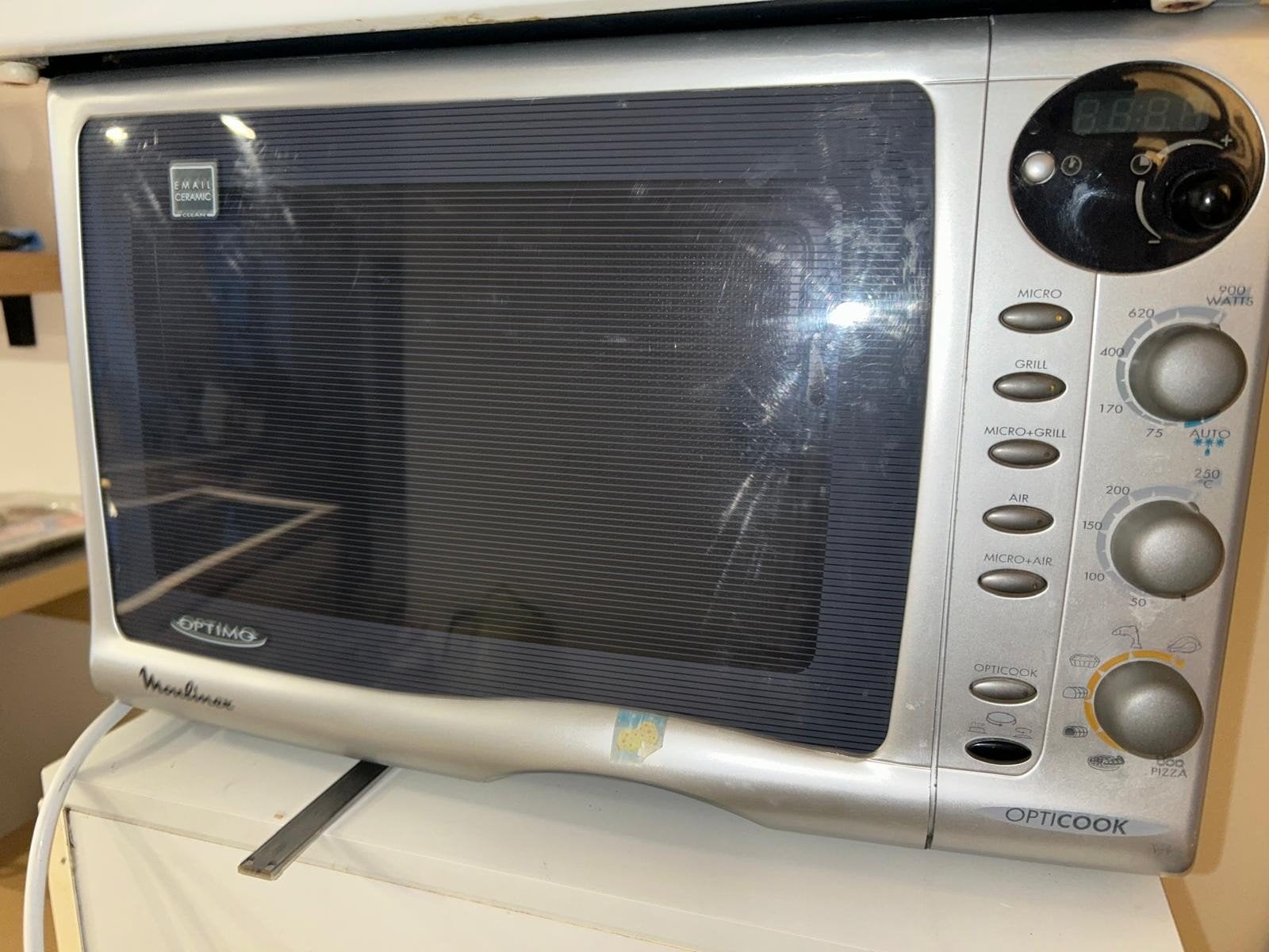 Moulinex Opticook Magnetron met Grill en Draaiplateau, Witgoed en Apparatuur, Magnetrons, Combimagnetron, Gebruikt, Grill, Ophalen of Verzenden