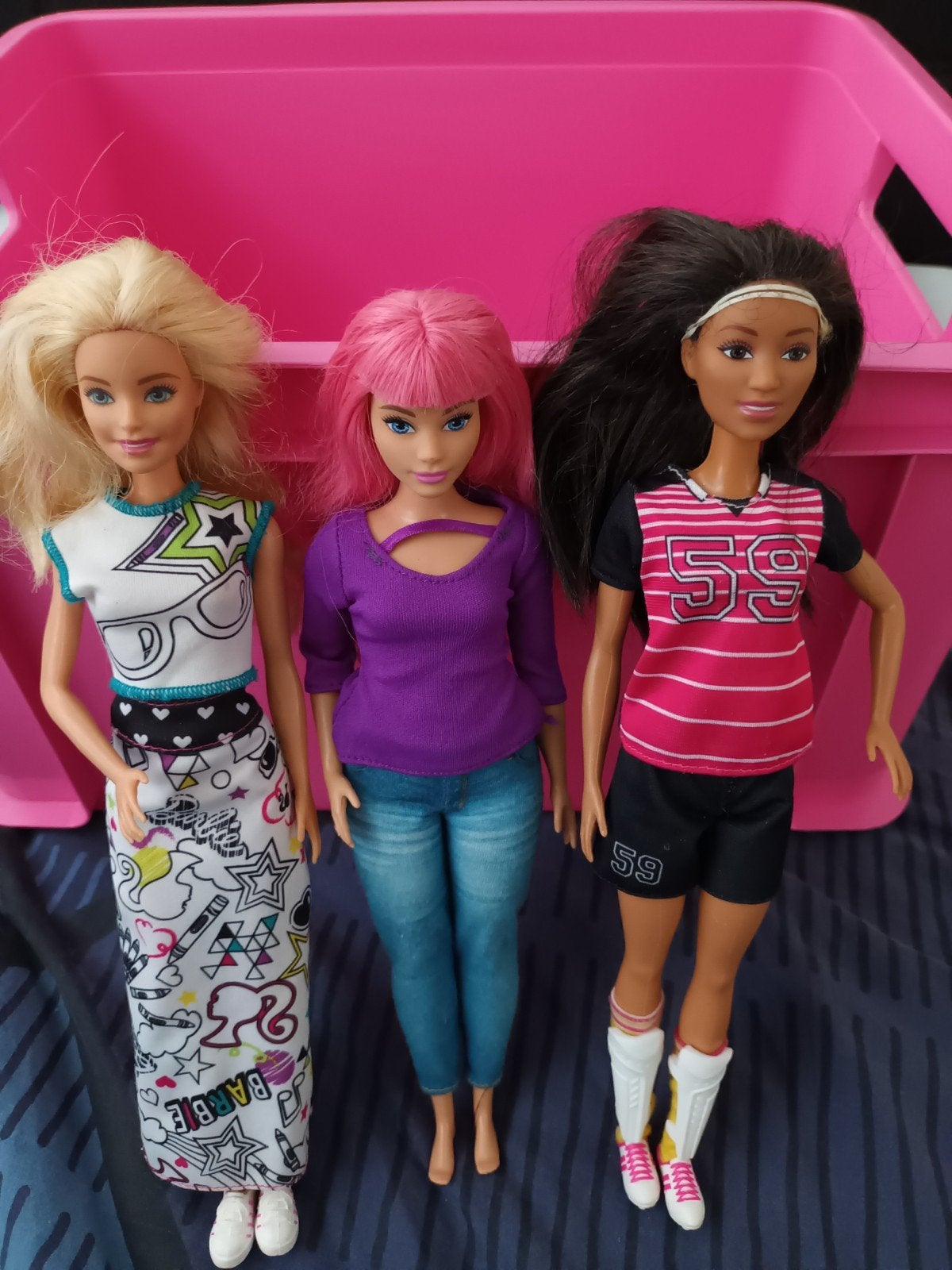 3 barbie poppen  met accessoires, Ophalen, Gebruikt, Pop