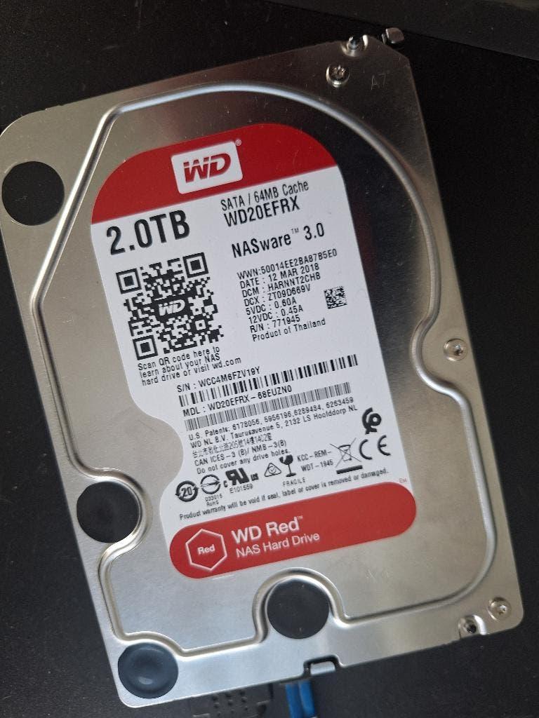 Wd red 2tb nas schijf WD20EFRX, Computers en Software, Harde schijven, Intern, Server, Zo goed als nieuw, 2 tb