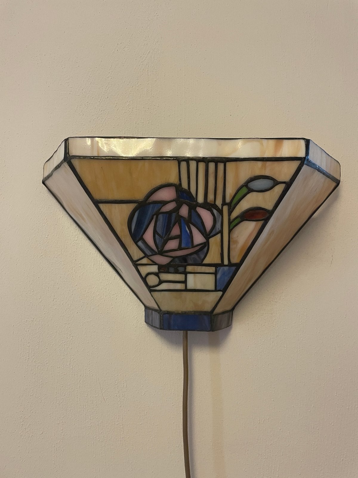 Tiffany wandlamp met roosmotief, Antiek en Kunst, Ophalen