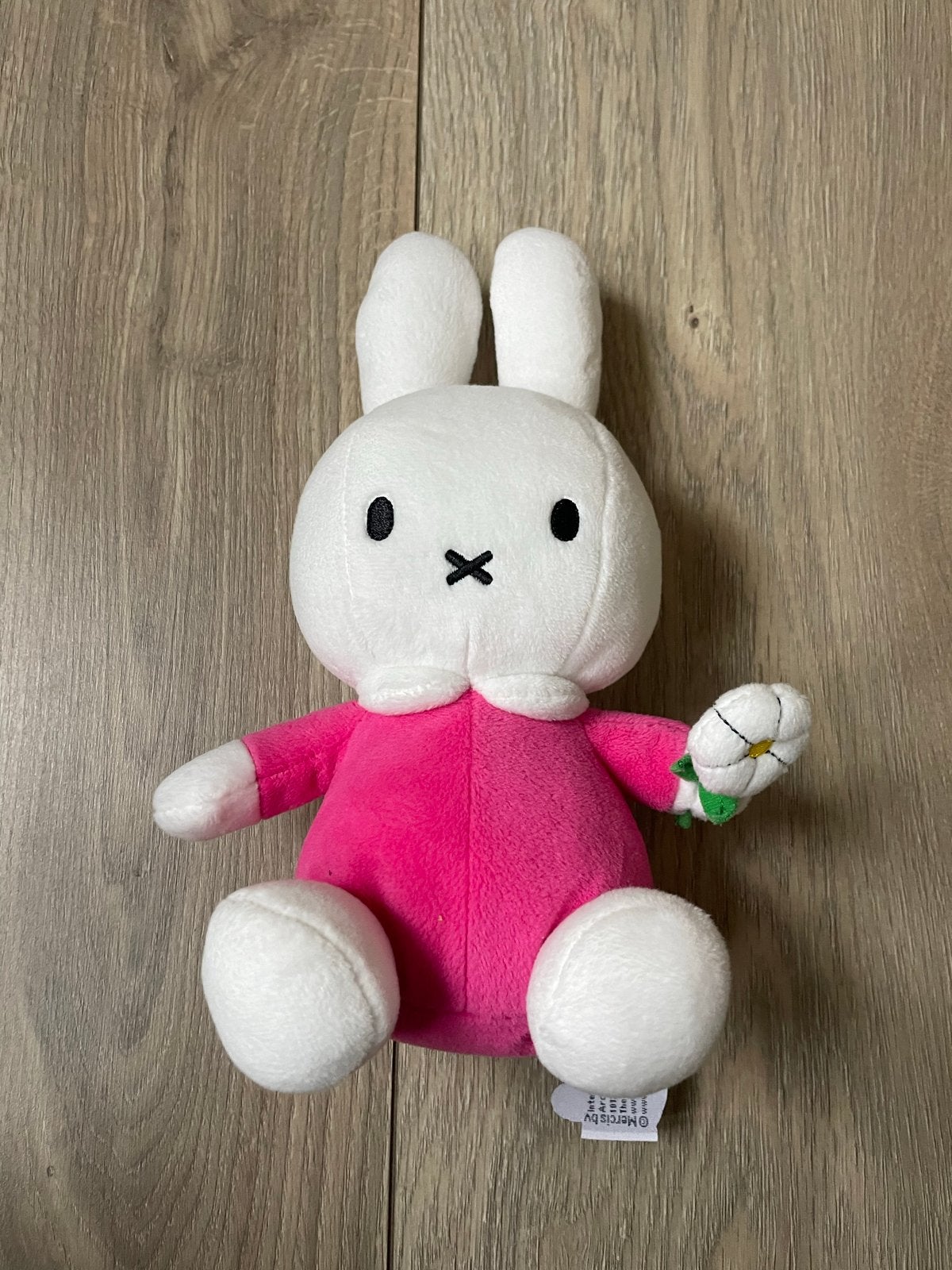 Nijntje knuffel met bloem - Roze jurk, Overige merken, Konijn, Nijntje, Ophalen of Verzenden