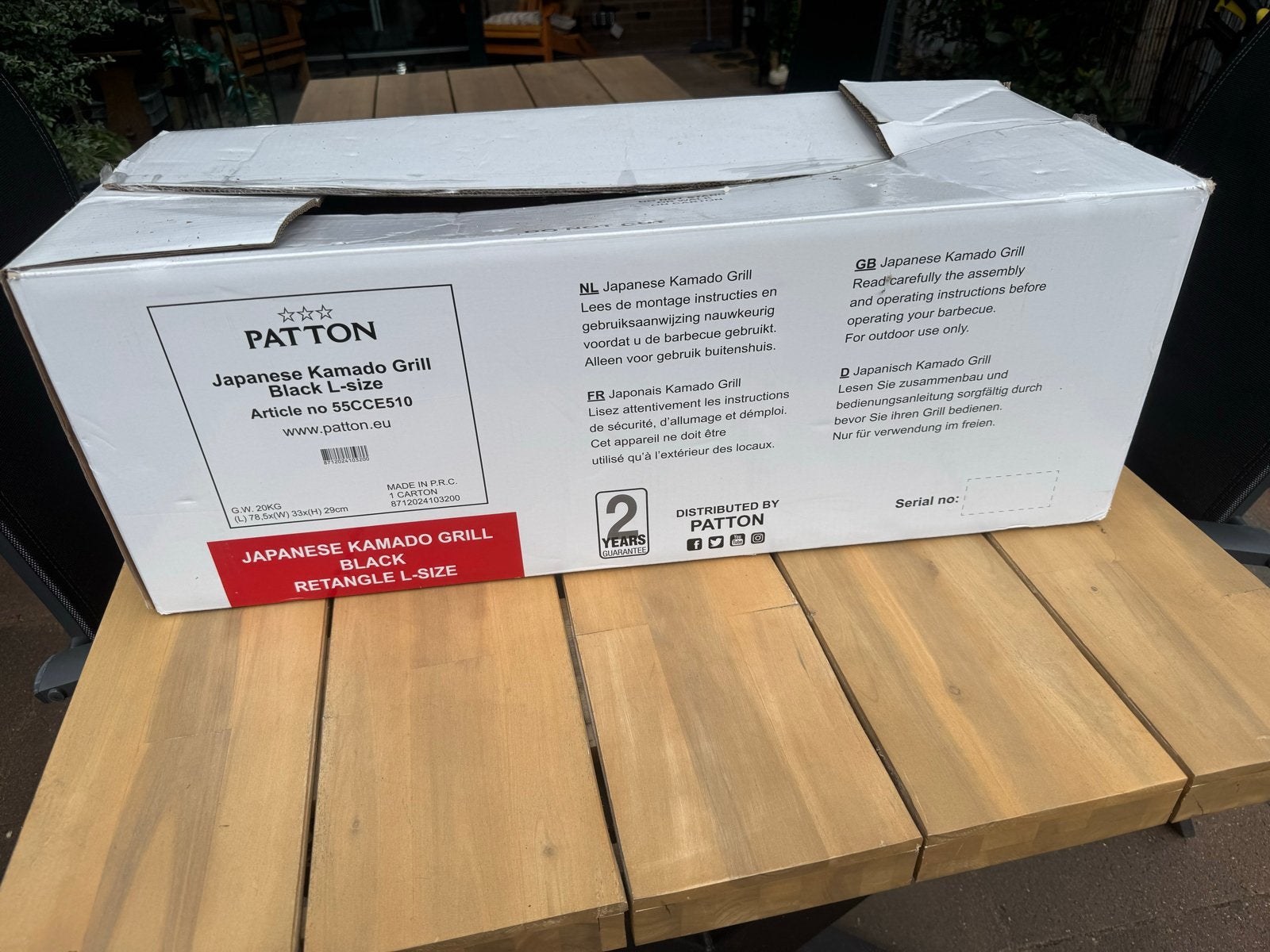 Patton Japanse Kamado Grill Zwart L-formaat, Ophalen, Gebruikt