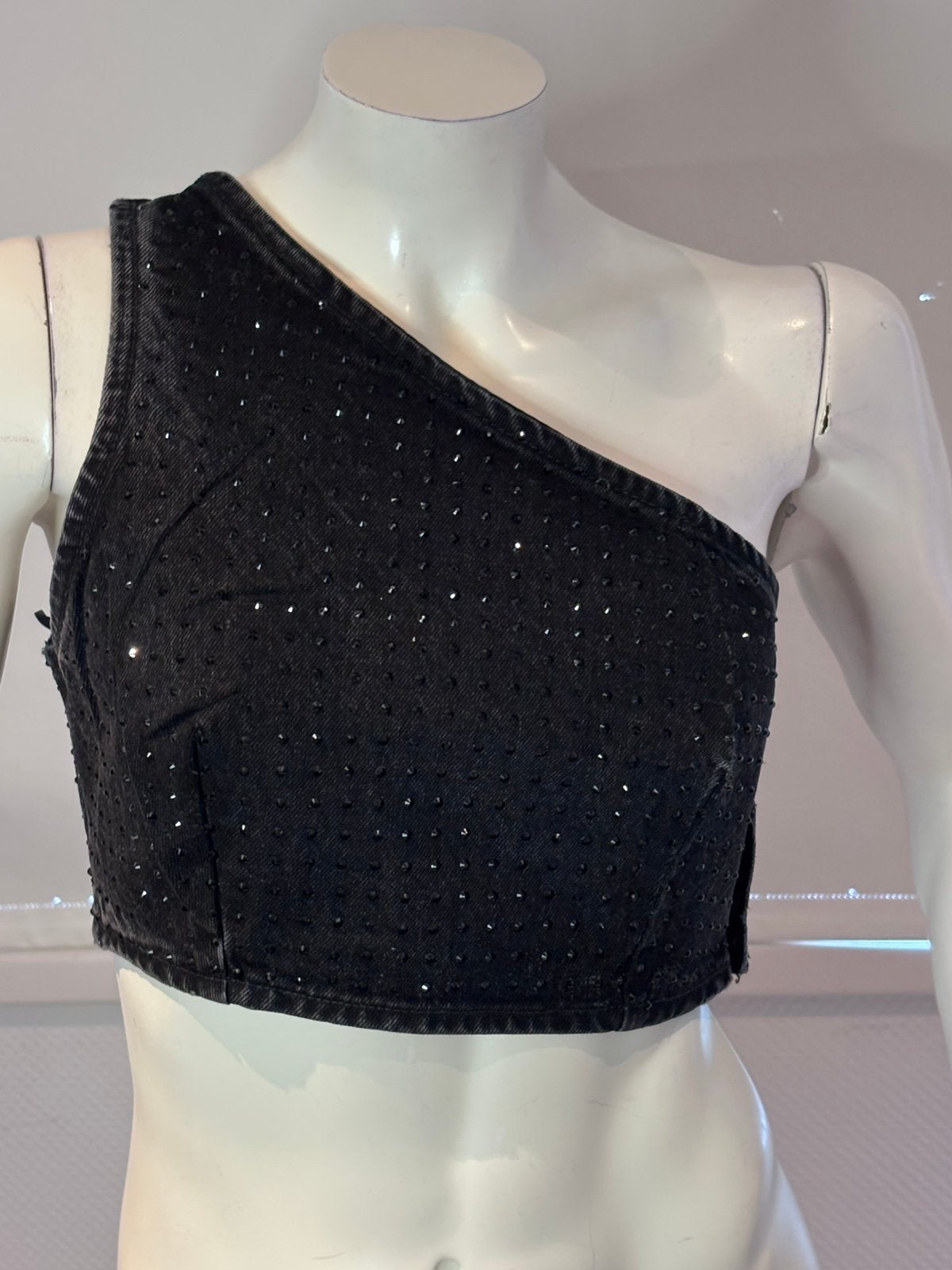 Zara jeans top met steentjes maat s nieuw, Kleding | Dames, ., Zwart, Nieuw, Ophalen of Verzenden