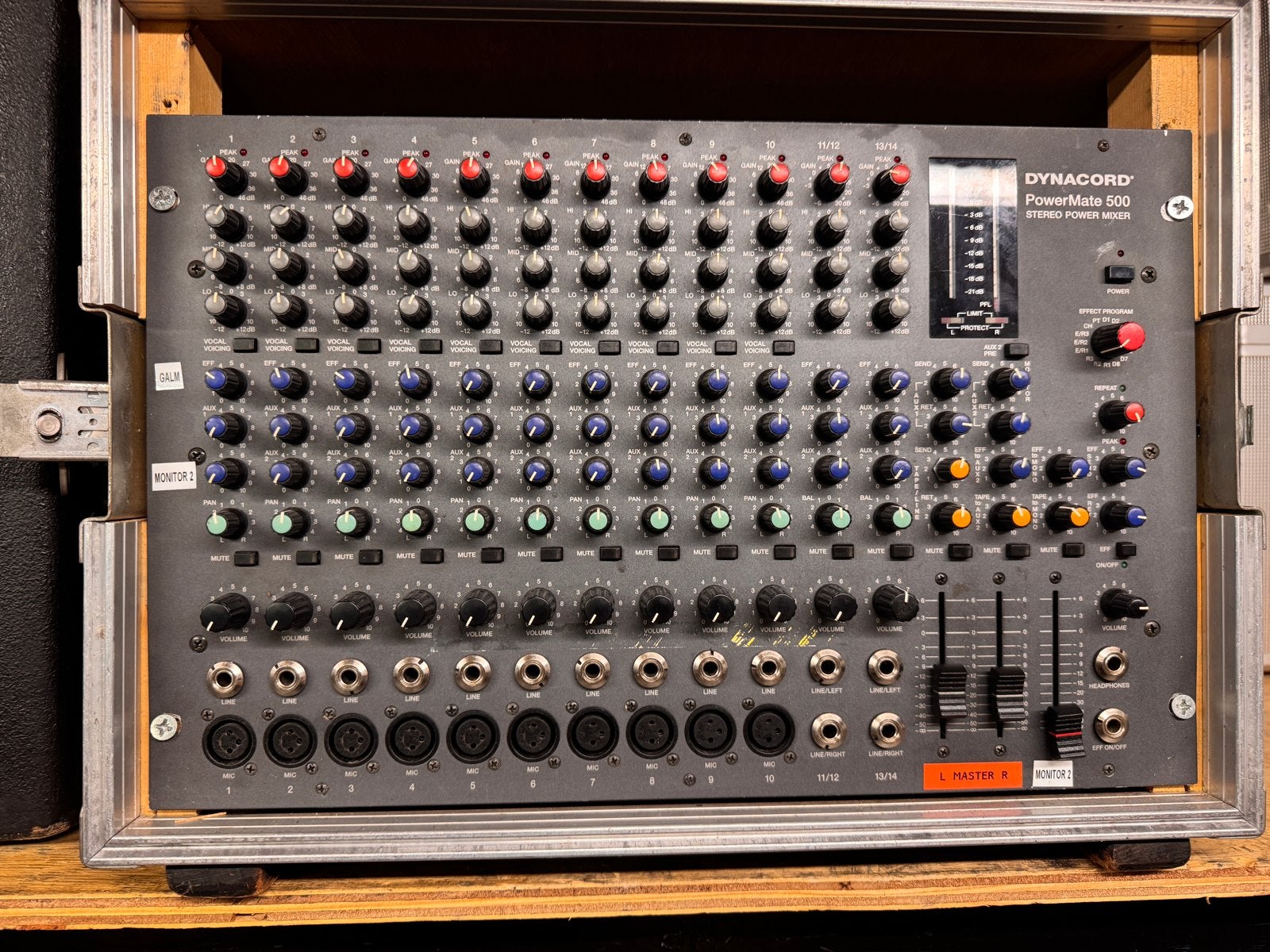 Dynacord Powermate 500 - Powermixer, Ophalen, Gebruikt, 10 tot 20 kanalen, Microfooningang