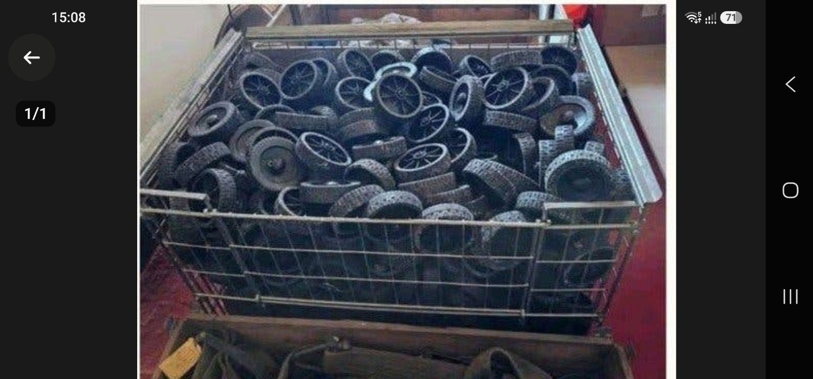 Krat vol kunststof wielen, ca. 1 kuub, Ophalen, Zo goed als nieuw