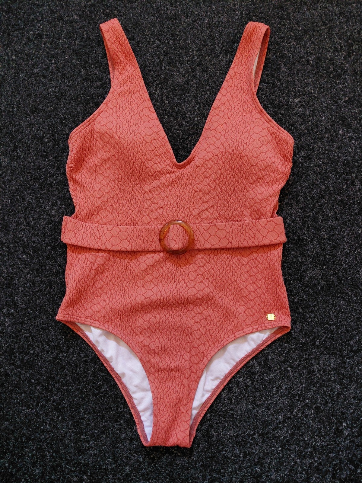 Mooi Jette bustier badpak in zalmkleur, maat 38, Ophalen, Jette, Badpak, Zo goed als nieuw