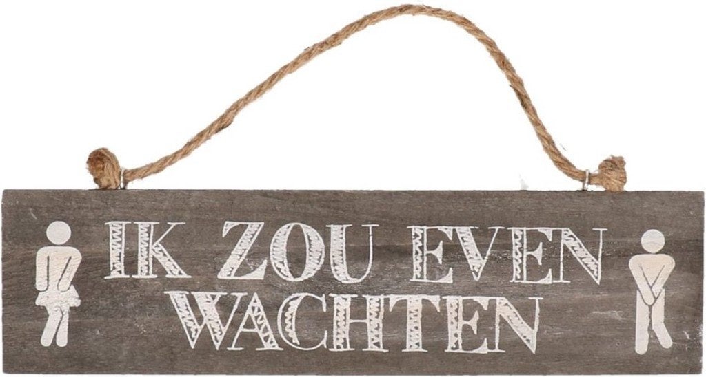bord 'Ik zou even wachten''  ''Het ruikt hier naar Roosjes'', Met afbeelding, 30 cm, Nieuw, Ophalen of Verzenden