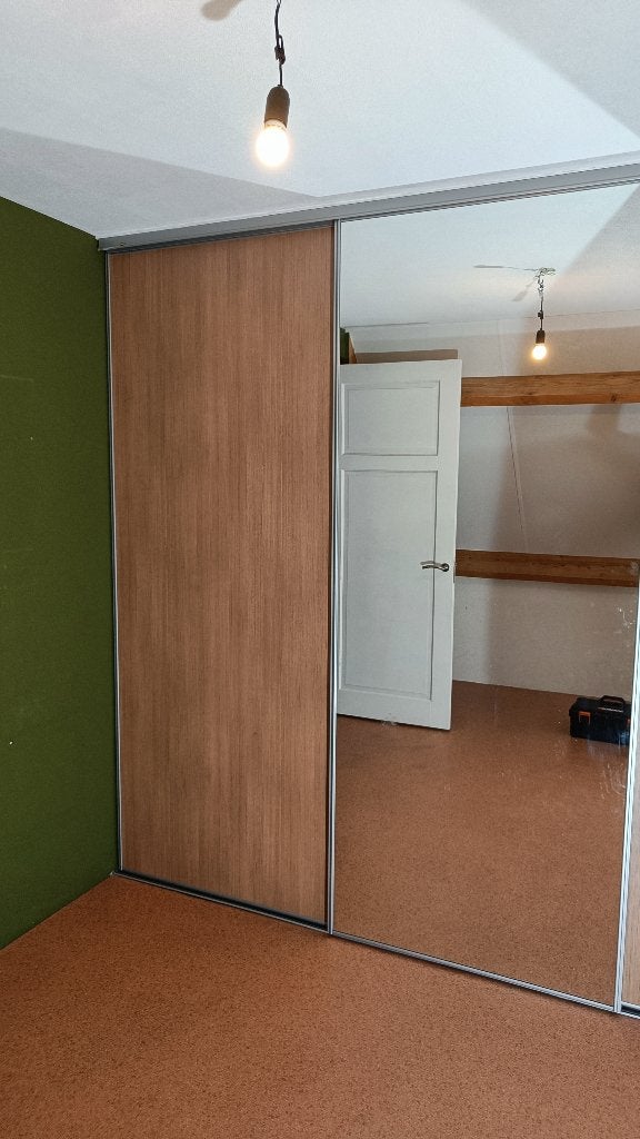 Schuifdeuren (3x 250*100cm) en rails (2* 300cm), Gebruikt, 215 cm of meer, Binnendeur, Schuifdeur