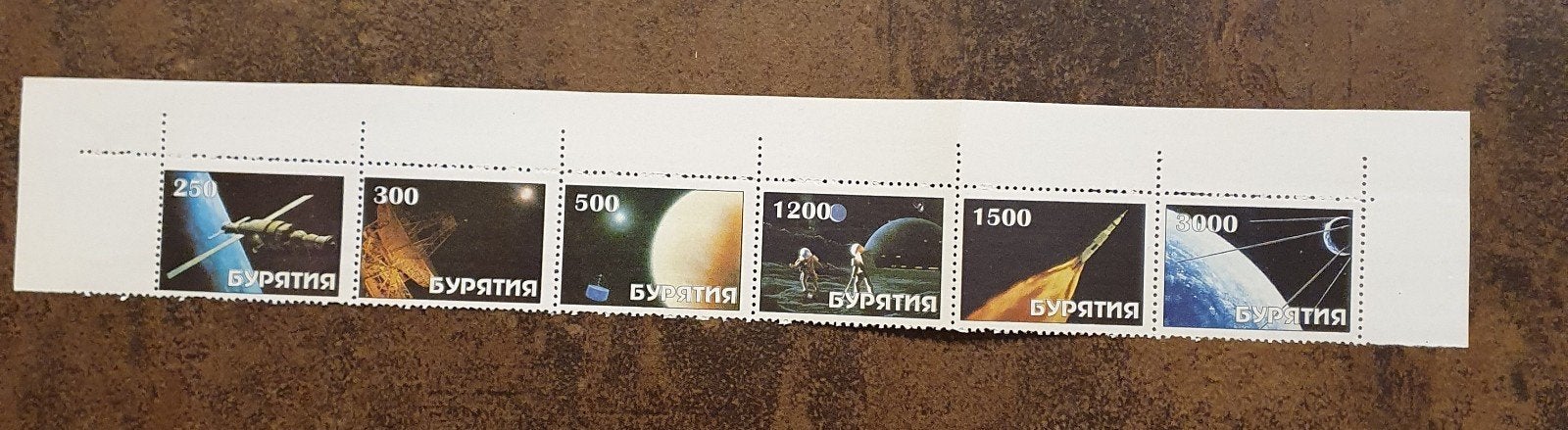 Rusland: Ruimtevaart Postzegels - Strip van 6, Ophalen of Verzenden, Postfris, Centraal-Azië