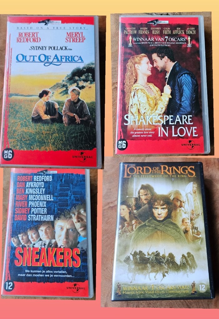Out of Africa/Lord of the Rings/Sneakers/Shakespear in love!, Ophalen of Verzenden, Zo goed als nieuw, Actie en Avontuur, Vanaf 12 jaar