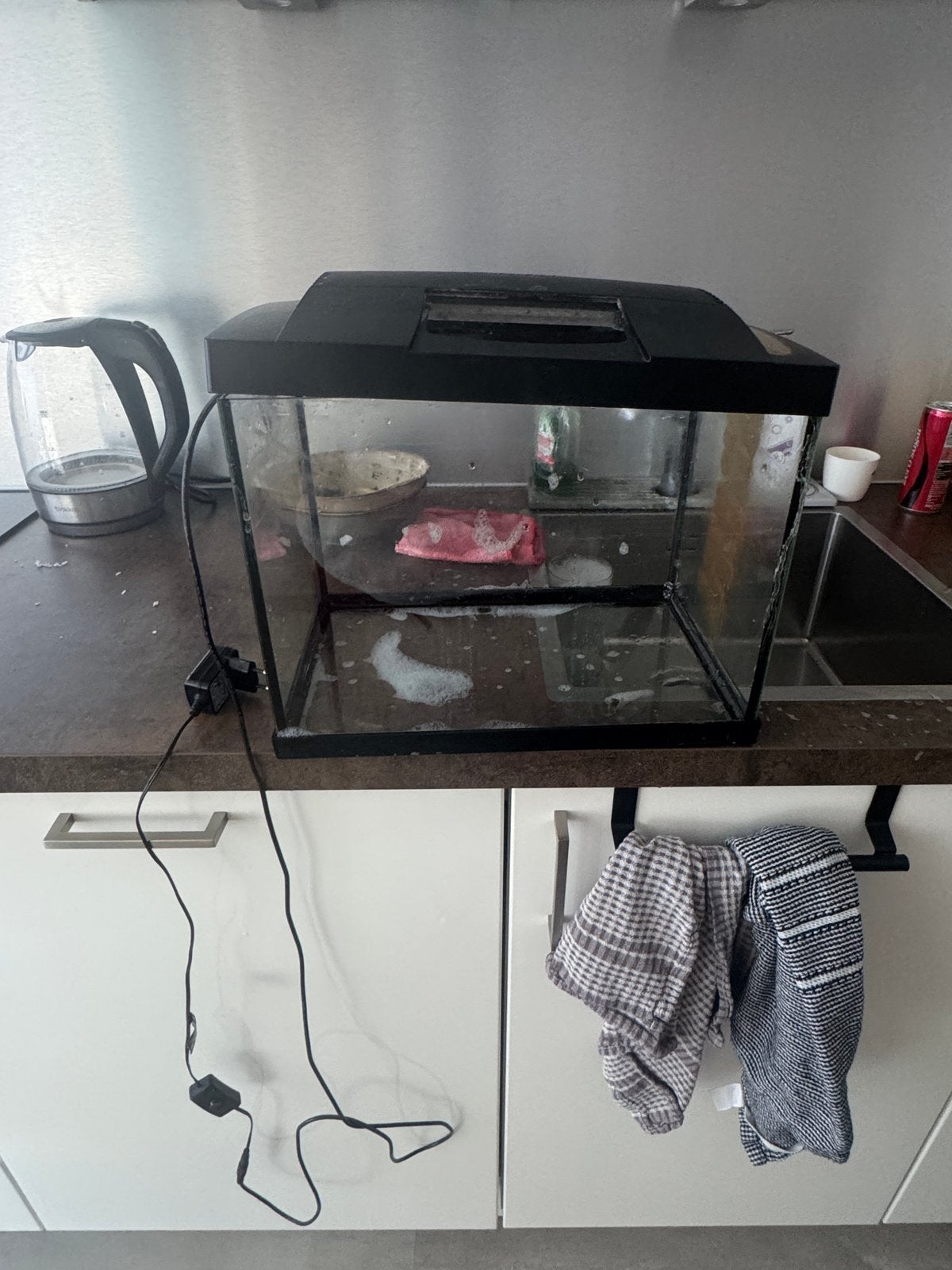 Vissen aquarium met werken led licht, Ophalen of Verzenden, Gebruikt, Leeg aquarium
